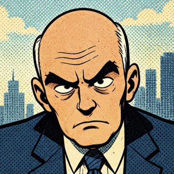насуплений клієнт за столом